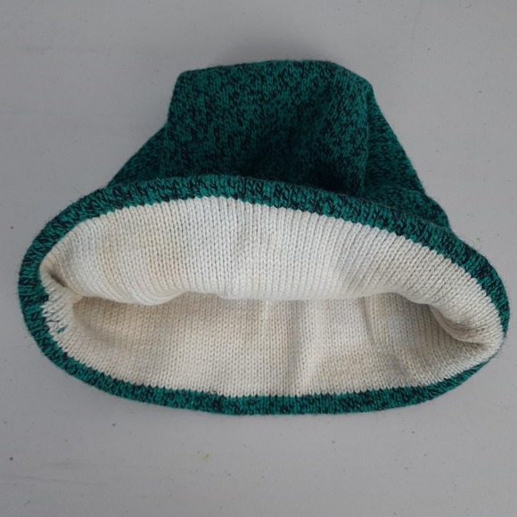 Vintage LL Bean Husky Dog Wool Hat One Size Green Beanie Lined USA Winter 90s - Picture 6 of 16